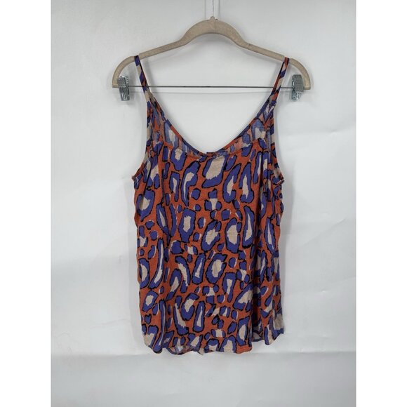 Cabi Isla Cami Animal Printed Top Women M Colorful Retro Button Front Bohemian - Picture 3 of 8